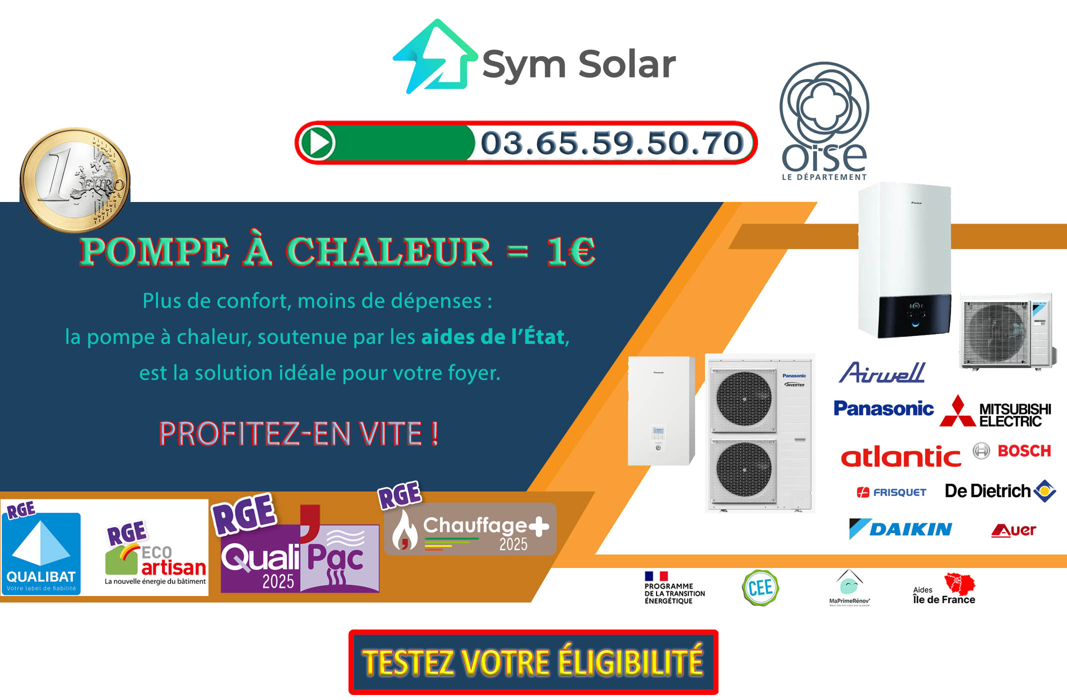 Pompe à chaleur 1 euro Beauvais